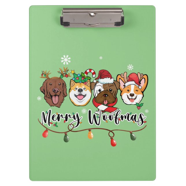 Merry Woofmas Typography Clipboard (Front)