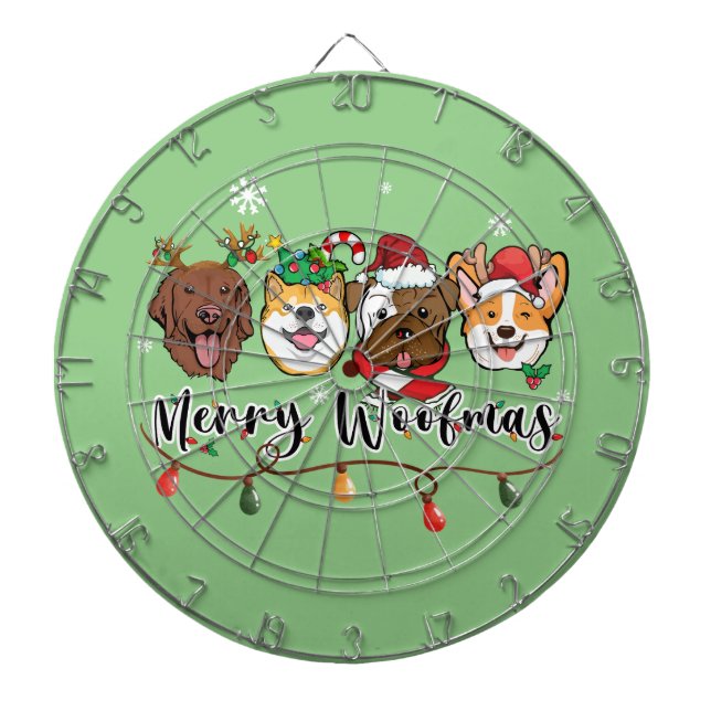 Merry Woofmas Typography Dartboard (Front)
