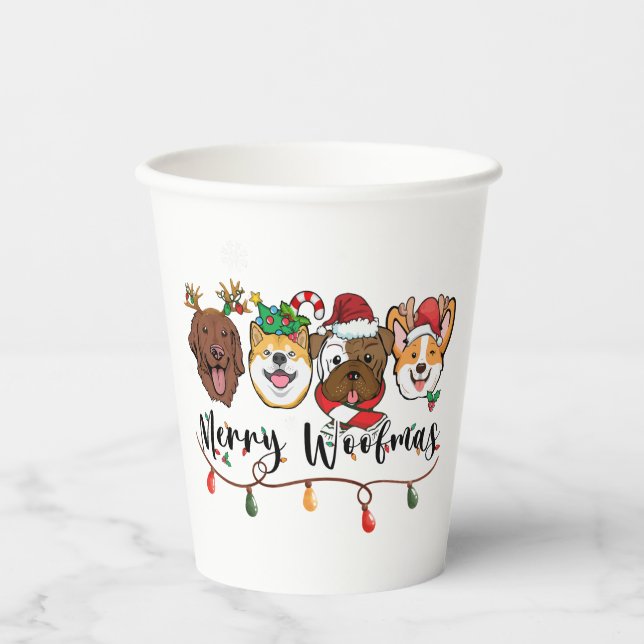 Merry Woofmas Typography Paper cup (Front)