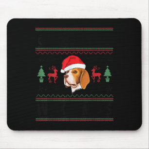 Merry Woofmas Ugly Christmas Beagle Xmas Party  Mouse Pad