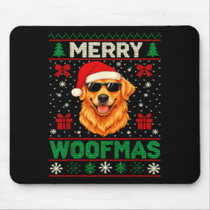 Merry Woofmas Ugly Christmas Jumper Xmas Dog Lover Mouse Pad