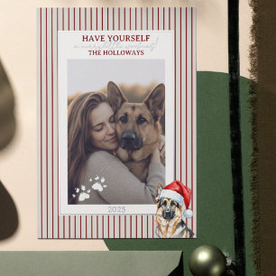 Merry Woofmas Watercolor German Shepherd