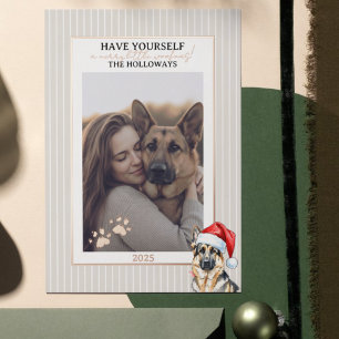 Merry Woofmas Watercolor German Shepherd