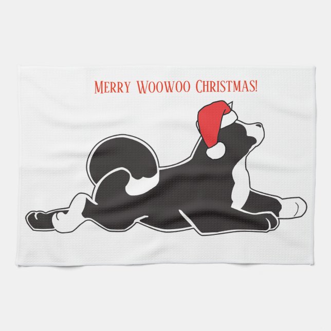 Merry Woowoo Christmas Kitchen Towel (Horizontal)