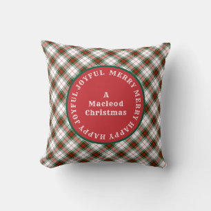 MERRY Words Scottish Tartan  Cushion