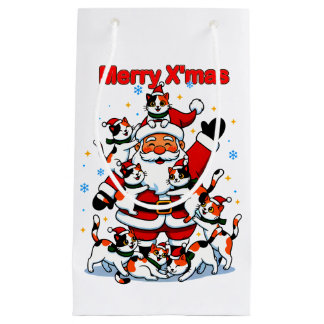 “Merry X’mas” Whimsical Holiday Chaos Design Small Gift Bag