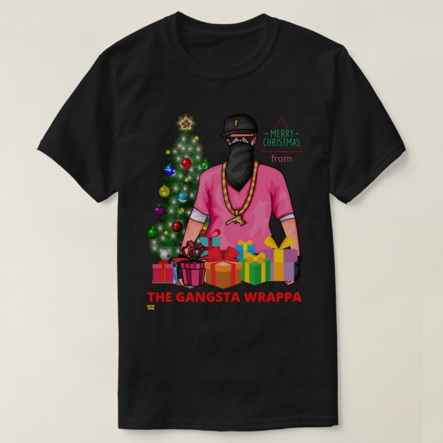 Merry X-MASS FROM THE GANGSTA WRAPPA funny        T-Shirt (Design Front)