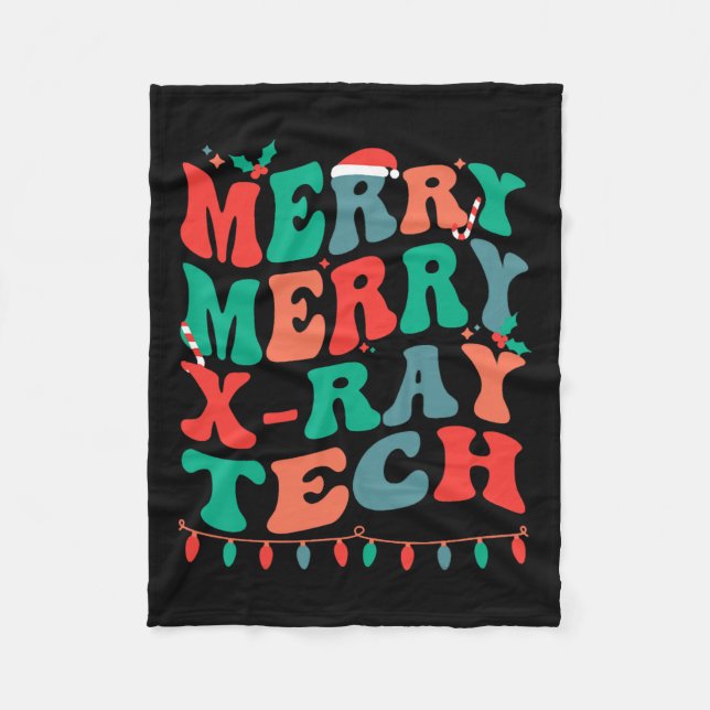 Merry X-ray Tech  Fleece Blanket (Front)
