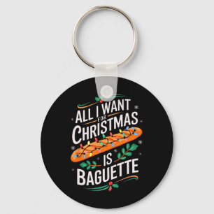 Merry Xmas All I Want For Christmas Baguette Men W Key Ring