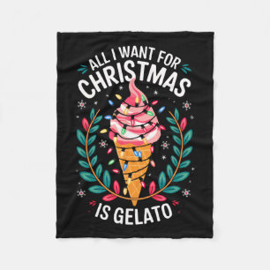 Merry Xmas All I Want For Christmas Gelato Men Wom Fleece Blanket