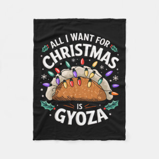 Merry Xmas All I Want For Christmas Gyoza Men Wome Fleece Blanket