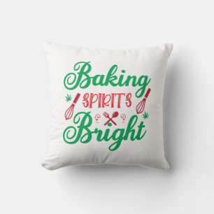 Merry Xmas Baking Spirits Bright Cushion