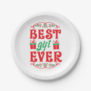 Merry Xmas Best Gift Ever Paper Plate