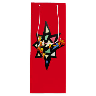 Merry Xmas Big Star Cust. Wine Bag