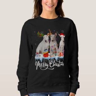 Merry Xmas Bull Terrier Dog Santa Light Reindeer H Sweatshirt