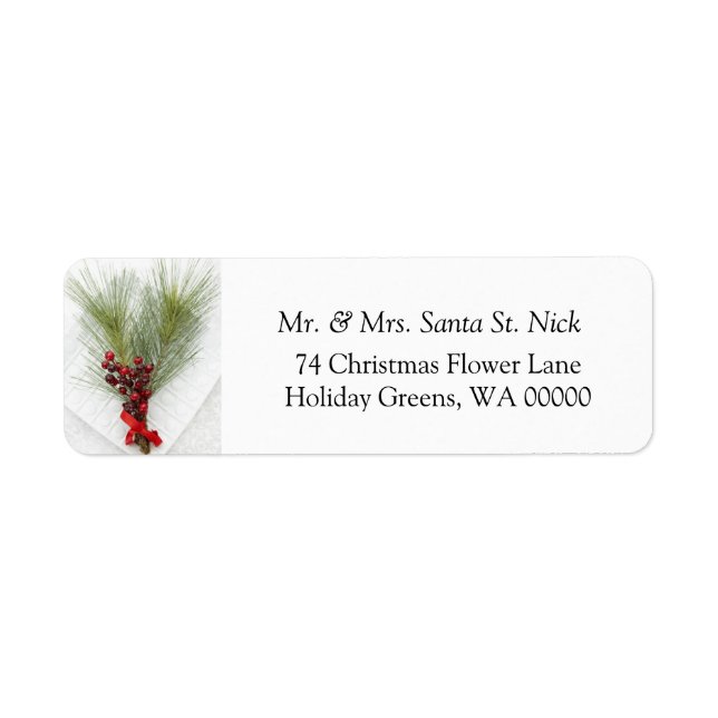Merry Xmas Card Return Address Label Stickers (Front)
