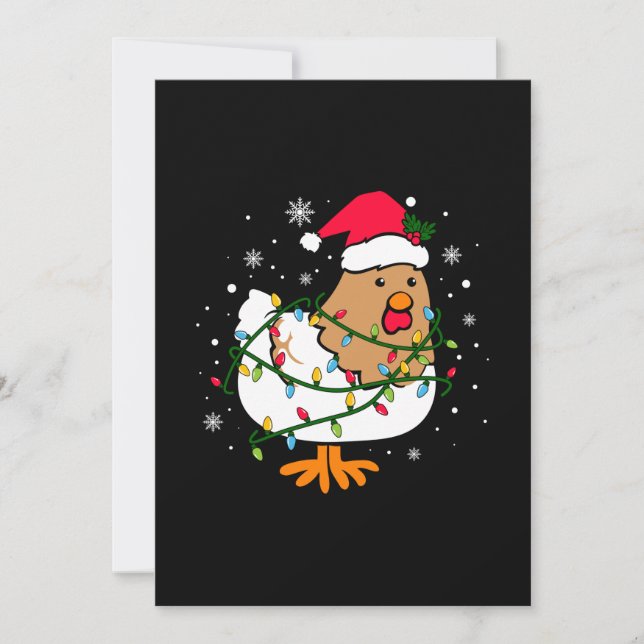 Merry Xmas Chicken Christmas Tree Light Invitation (Front)