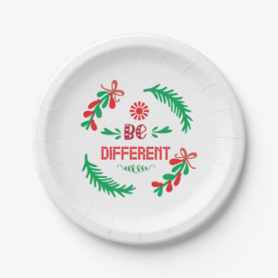 Merry Xmas Christmas Be Different Paper Plate