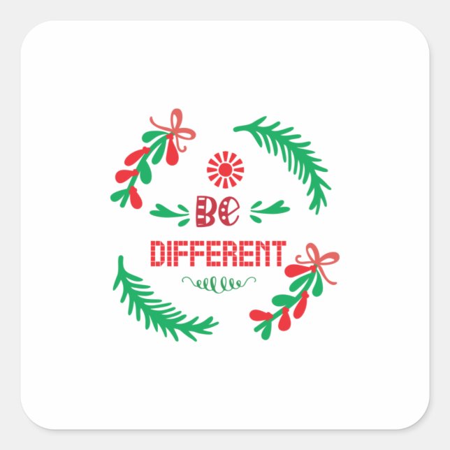 Merry Xmas Christmas Be Different Square Sticker (Front)