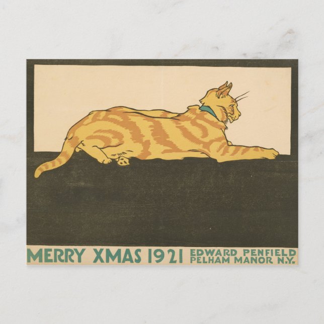 Merry Xmas Christmas Cat Postcard (Front)
