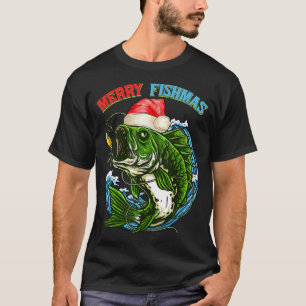 Merry Xmas Christmas Fishmas Santa Fishing Lover N T-Shirt