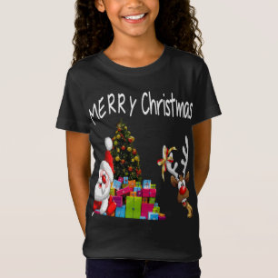 Merry Xmas Christmas Santa Reindeer T-Shirt