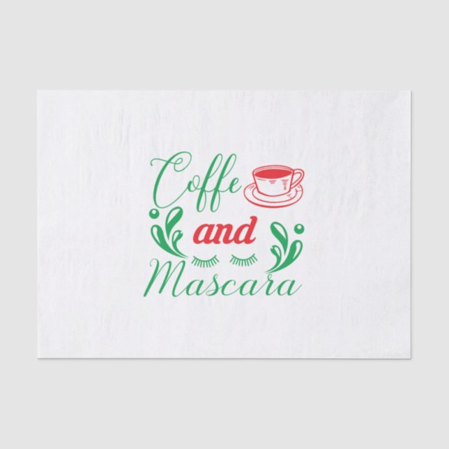 Merry Xmas Coffee And Mascara Tissue Paper (Front)
