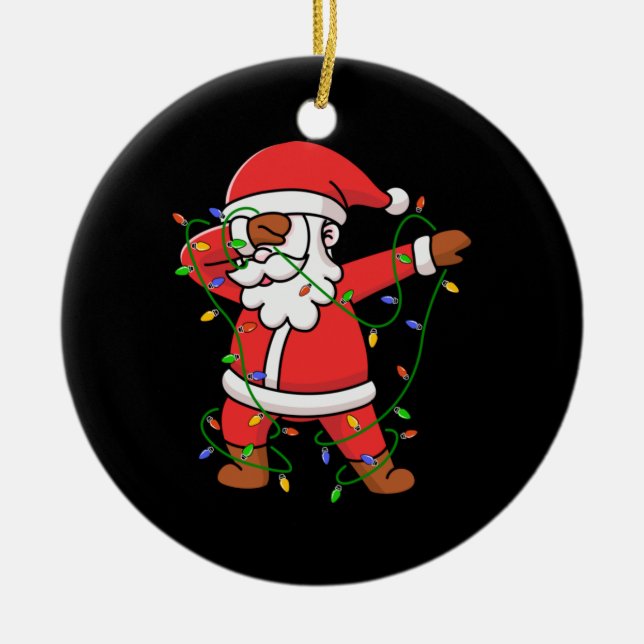 Merry Xmas Dabbing Santa Christmas Tree Light Ceramic Tree Decoration (Front)