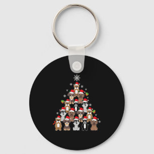 Merry Xmas Dog Christmas Tree Key Ring