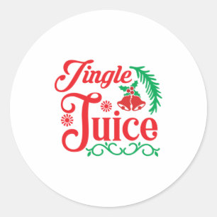Merry Xmas Happy Jingle Juice Classic Round Sticker