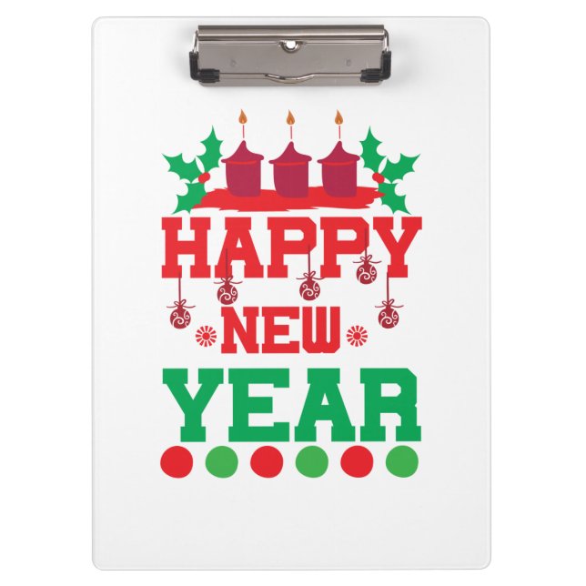 Merry Xmas Happy New Year Clipboard (Front)