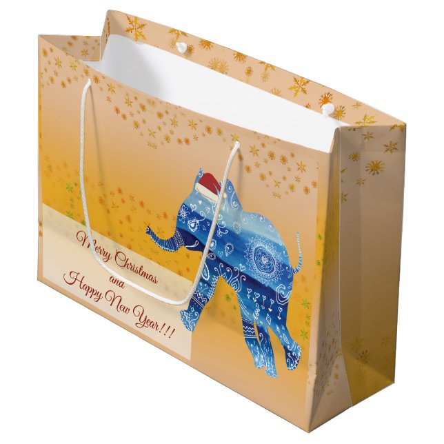 Merry Xmas, Happy New Year Gift Bag (Front Angled)