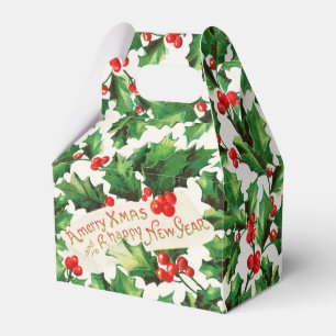 Merry Xmas & Happy New Year Holly Favour Box