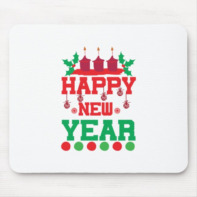 Merry Xmas Happy New Year Mouse Pad (Front)
