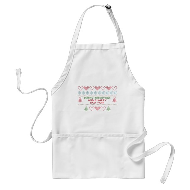 merry xmas happy new year standard apron (Front)