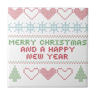 merry xmas happy new year tile