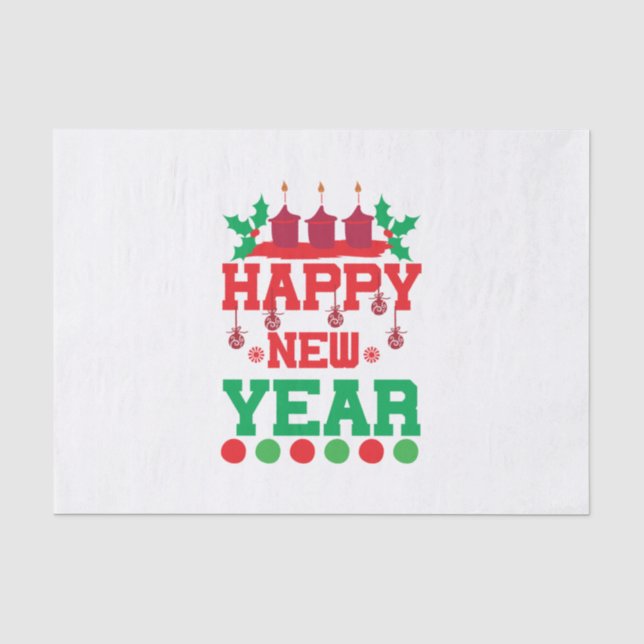 Merry Xmas Happy New Year Tissue Paper (Front)