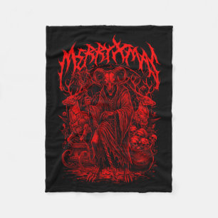 Merry Xmas Heavy Metal Band Parody Death Metal Vin Fleece Blanket