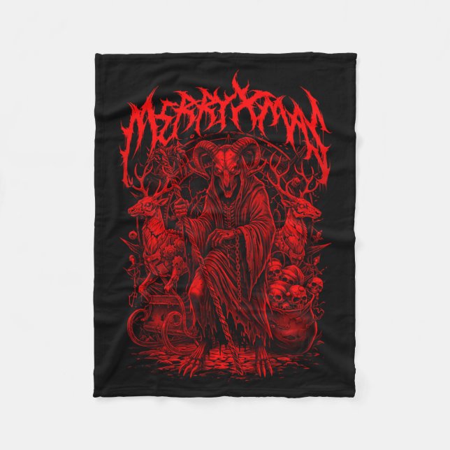 Merry Xmas Heavy Metal Band Parody Death Metal Vin Fleece Blanket (Front)