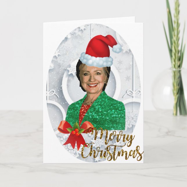 merry xmas Hillary clinton Holiday Card (Front)