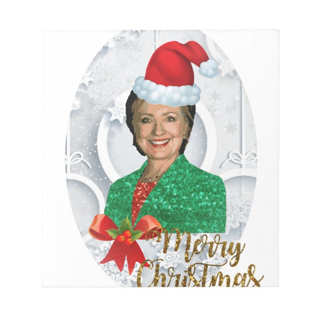 merry xmas Hillary clinton Notepad (Front)