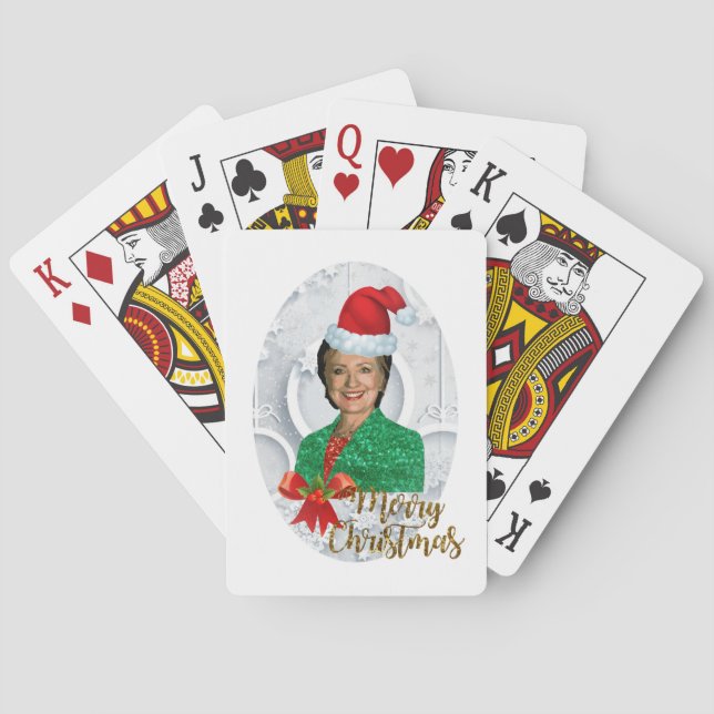 merry xmas Hillary clinton Playing Cards (Back)