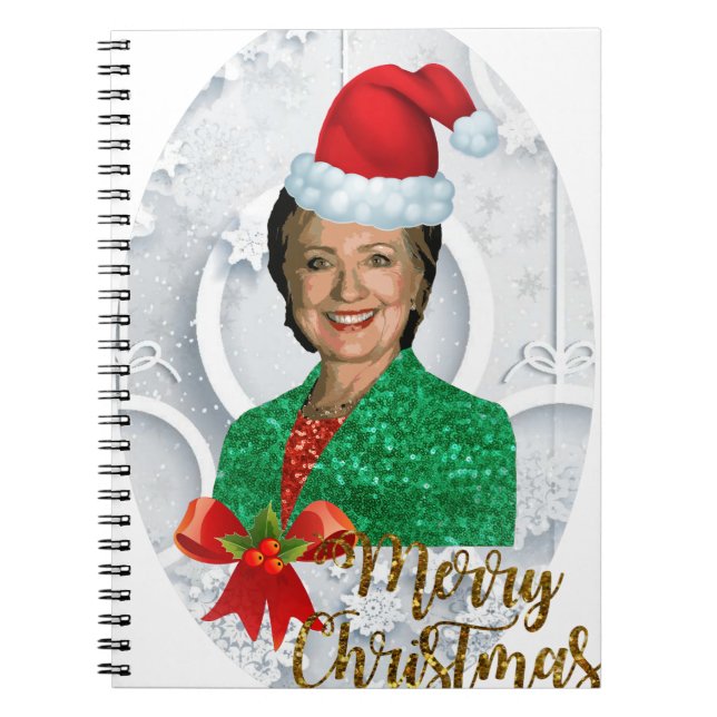 merry xmas Hillary clinton Spiral Notebook (Front)