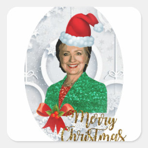 merry xmas Hillary clinton Square Sticker