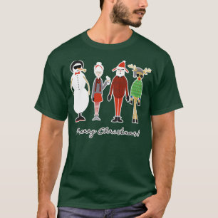 Merry Xmas Hipster Cute Santa Mrs T-Shirt