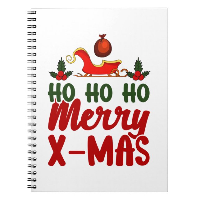 Merry Xmas Ho Ho Ho Merry Xmas Notebook (Front)