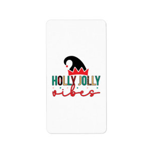 Merry Xmas Holly Jolly Vibes Label