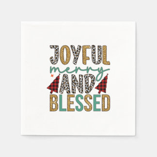 Merry Xmas Joyful Merry And Blessed Napkin