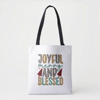 Merry Xmas Joyful Merry And Blessed Tote Bag