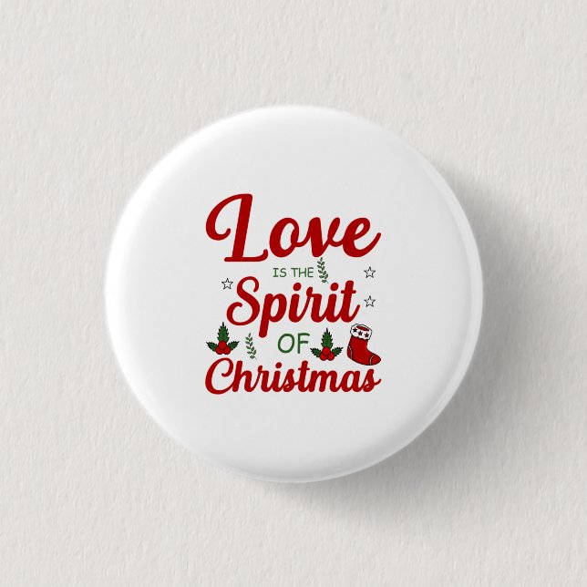 Merry Xmas Love Is The Spirit Of Christmas 3 Cm Round Badge (Front)